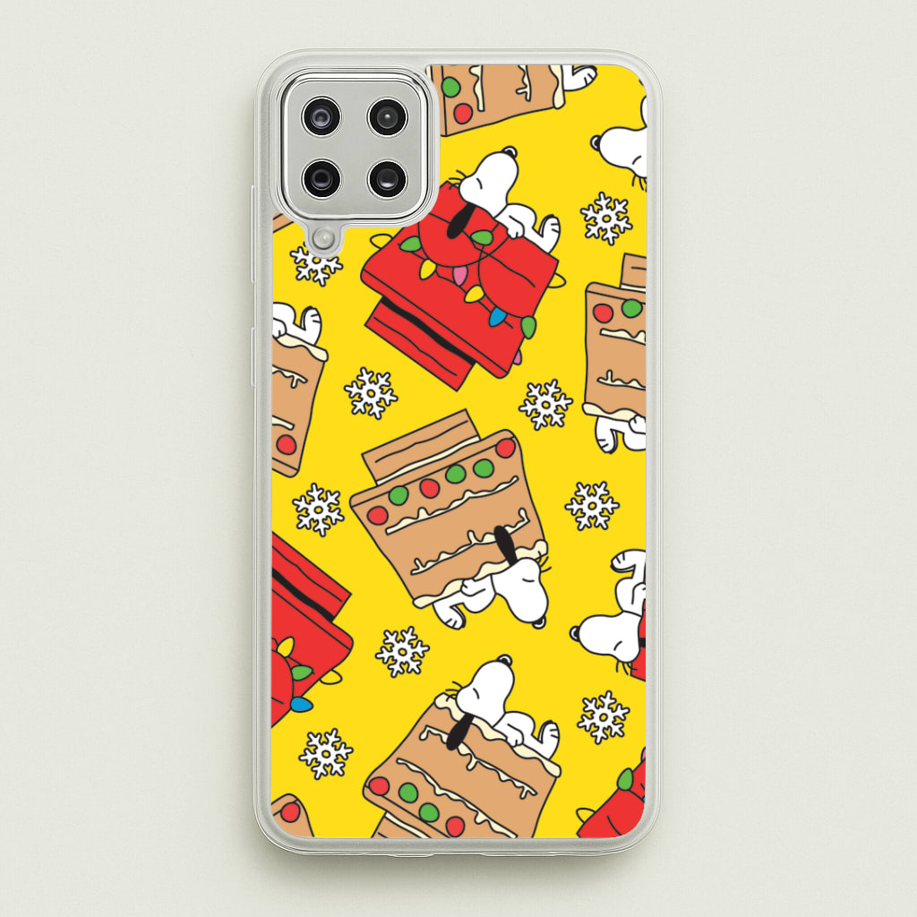 Cartoon Beagle Fairylights And Gingerbead Pattern Galaxy A12 Case