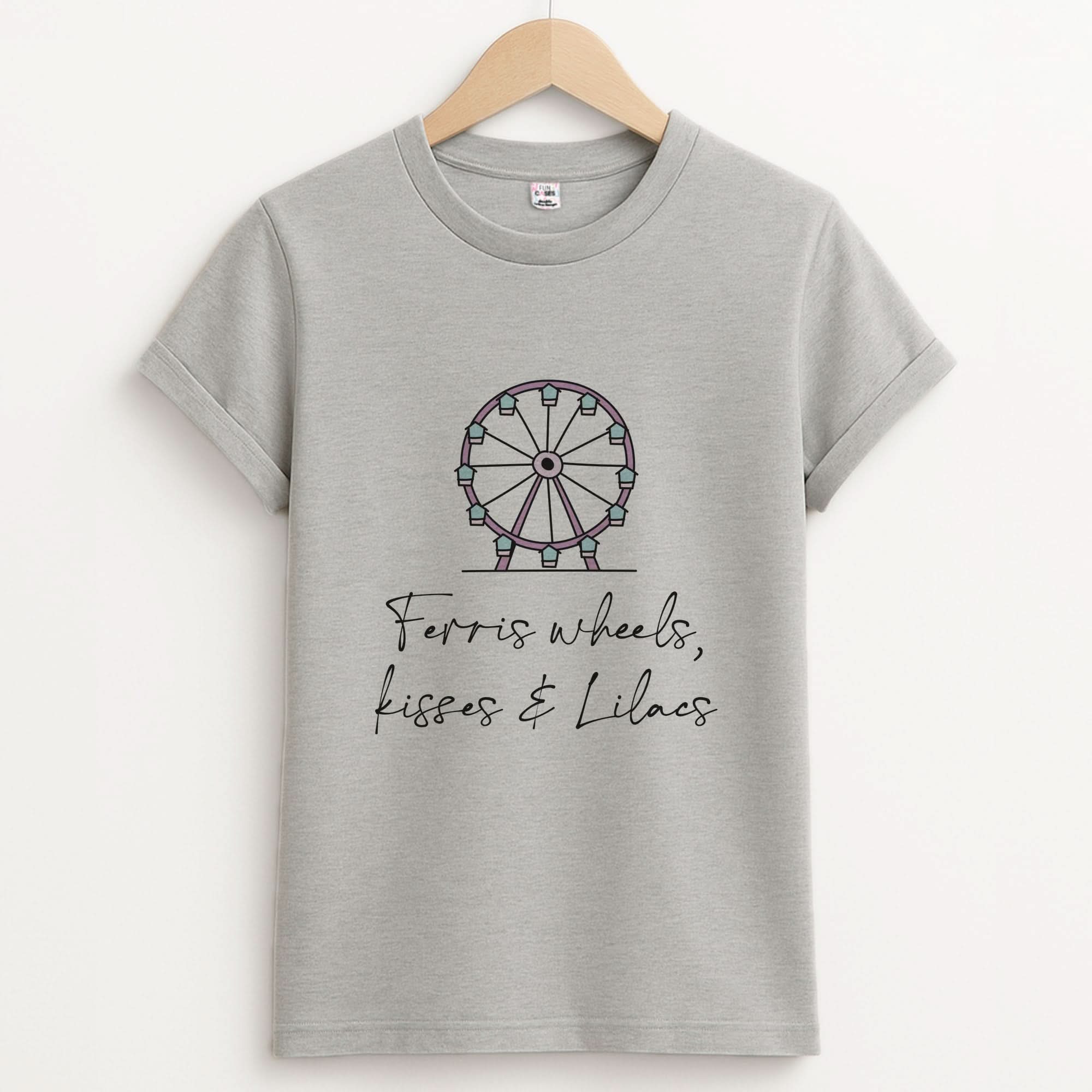 Ferris Wheels, Kisses & Lilacs Unisex Grey T-Shirt
