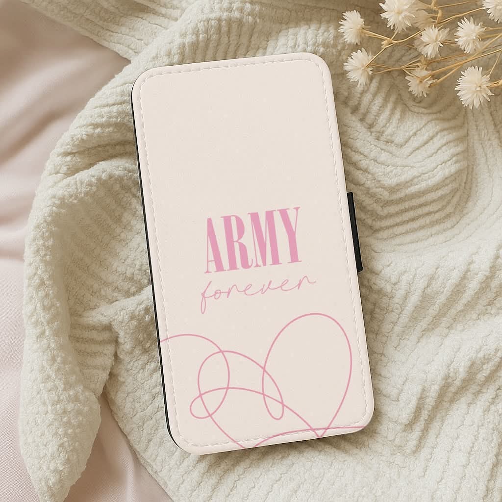 Army Forever Pink Leather Phone Case