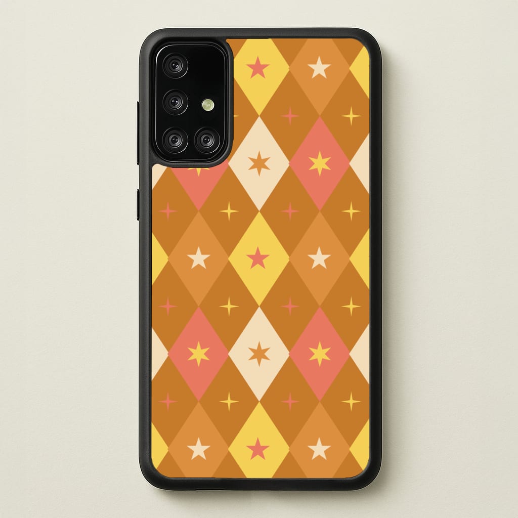 Retro Christmas Argyle Pattern Galaxy A71 Case