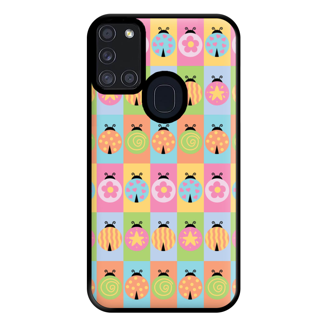 Cartoon Ladybugs Colourful Pattern Galaxy A21s Case