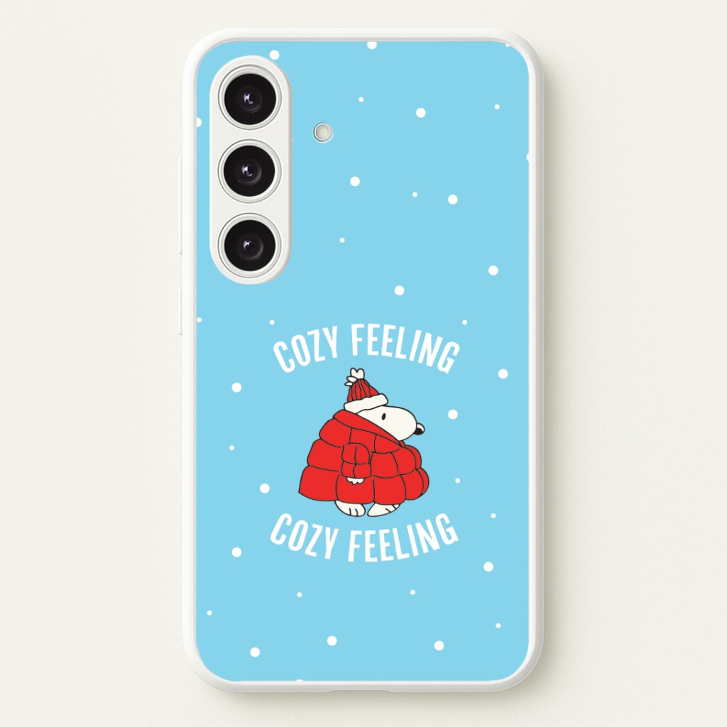 Cozy Feeling Cartoon Beagle Puffer Jacket Galaxy S25 Case