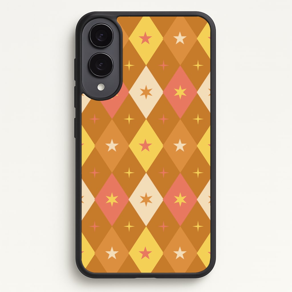 Retro Christmas Argyle Pattern Galaxy S25 Edge Case