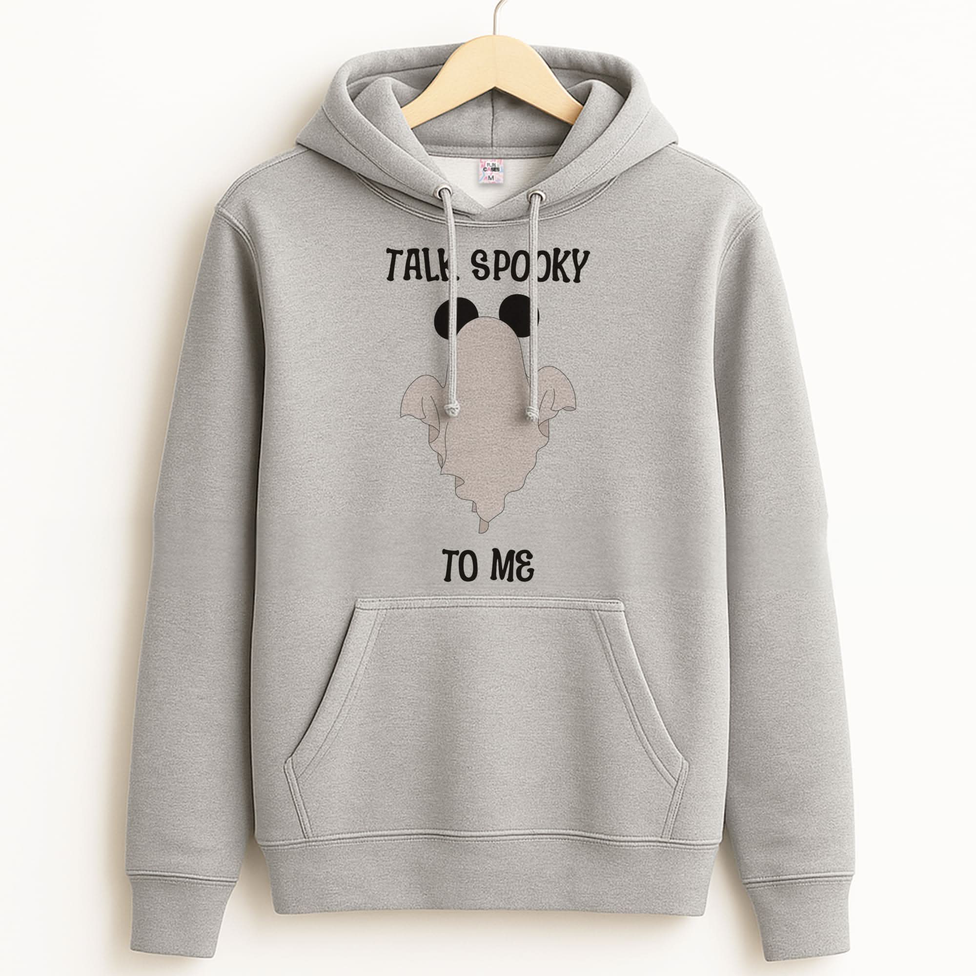 Talk Spooky To Me Mouse Ghost Unisex Grey Hoodie