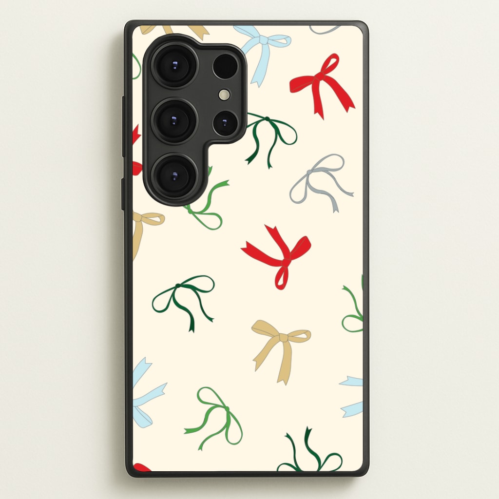 Coquette Christmas Bows Pattern Galaxy S25 Ultra Case