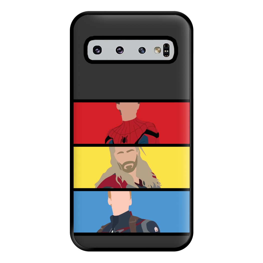 Superhero Team Red, Yellow And Blue Galaxy S10 Plus Case