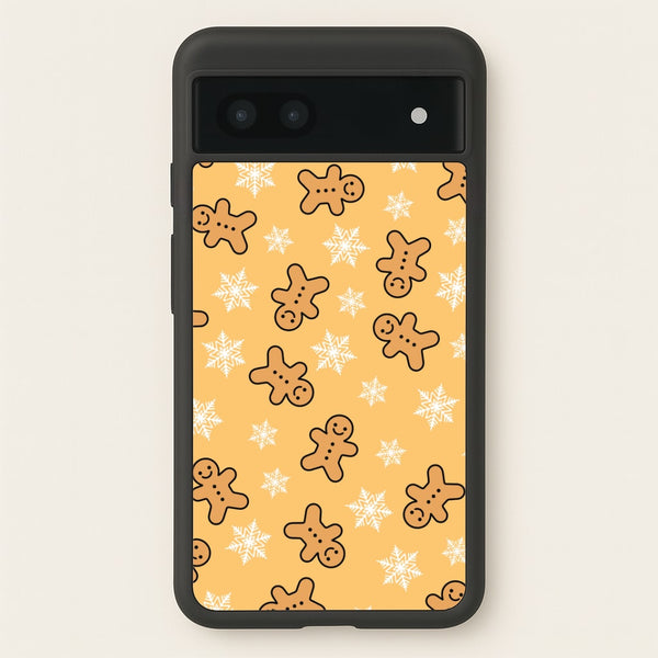 Cute Gingerbread And Snowflakes Pattern Google Pixel 7a Case
