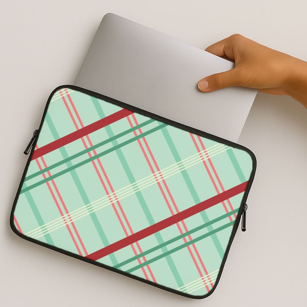 Pastel Tartan Christmas Pattern MacBook Cover