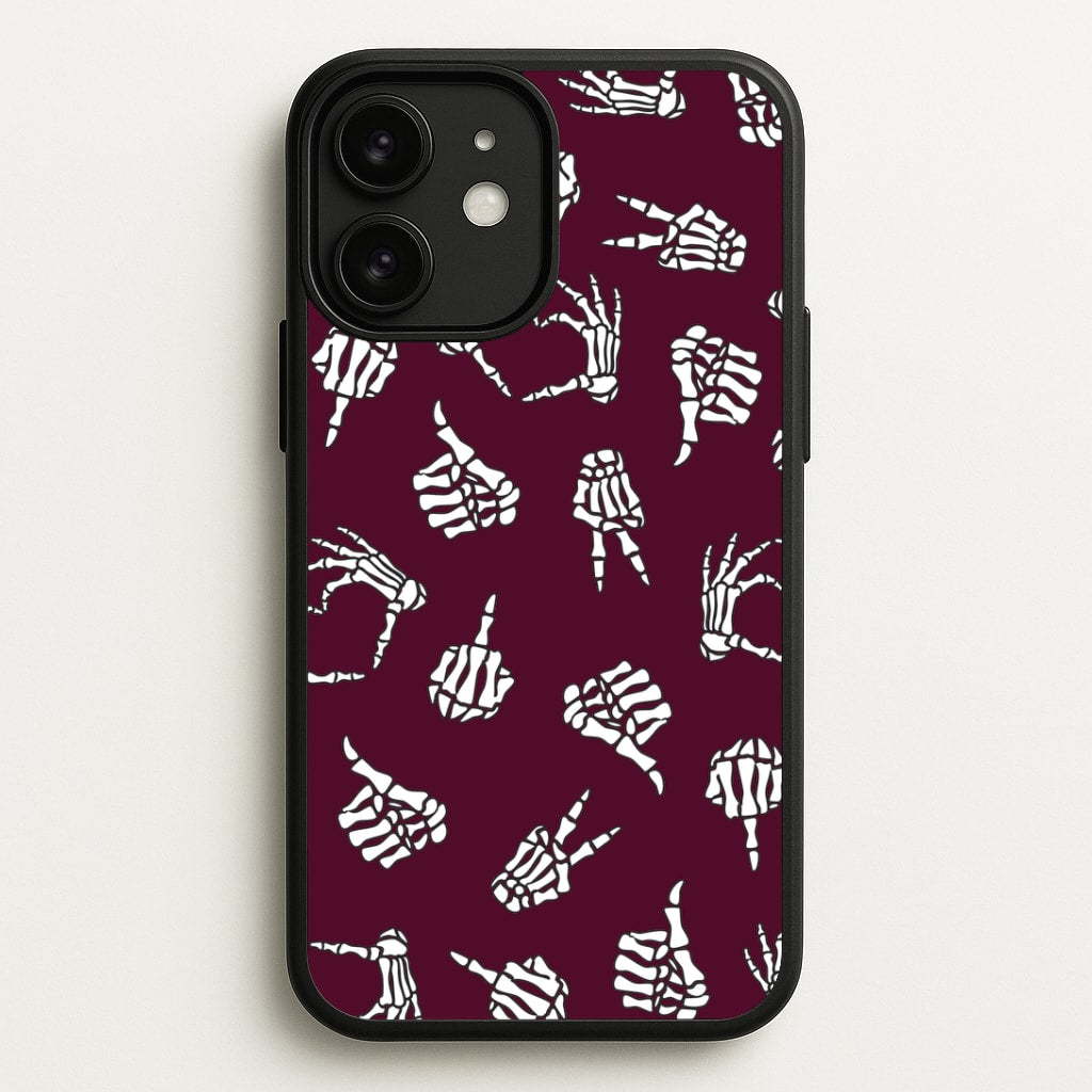 Skeleton Hands Pattern iPhone 11 Case