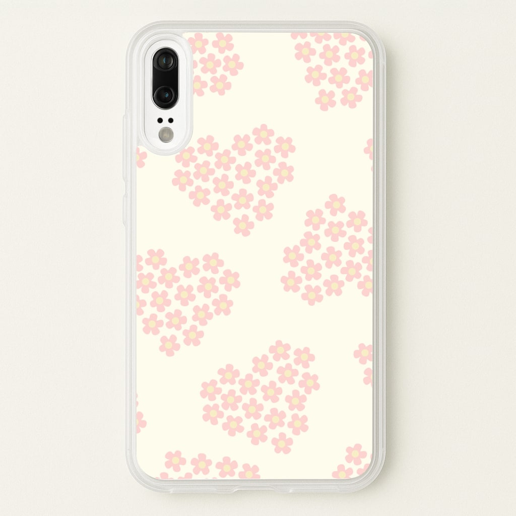 Flower Hearts Pattern Huawei P20 Case