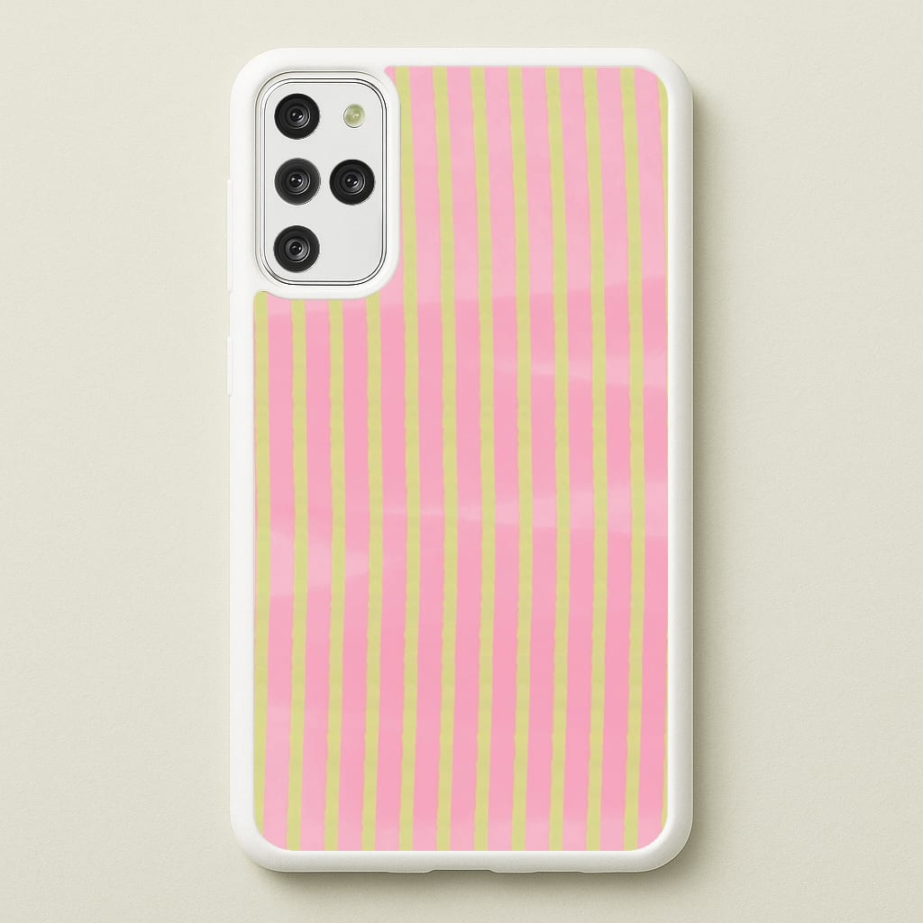 Pink Meadow Stripes Galaxy S20 Plus Case