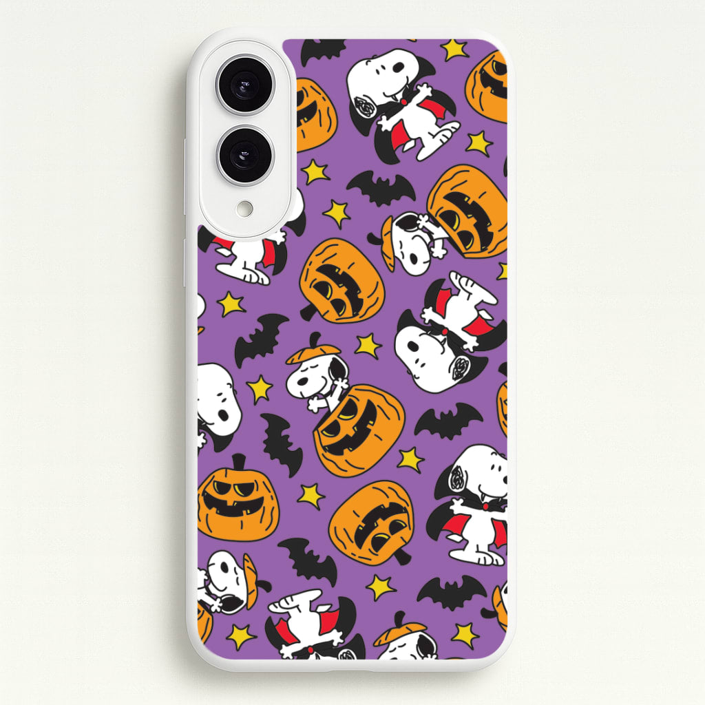 Cartoon Beagle Halloween Pattern Galaxy S25 Edge Case