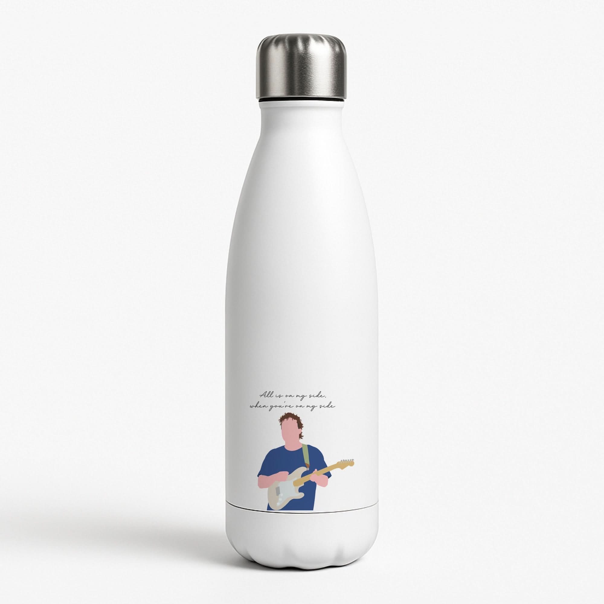 All Is On My Side Pink White Water Bottle