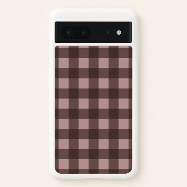 Chocolate Gingham Google Pixel 7 Case