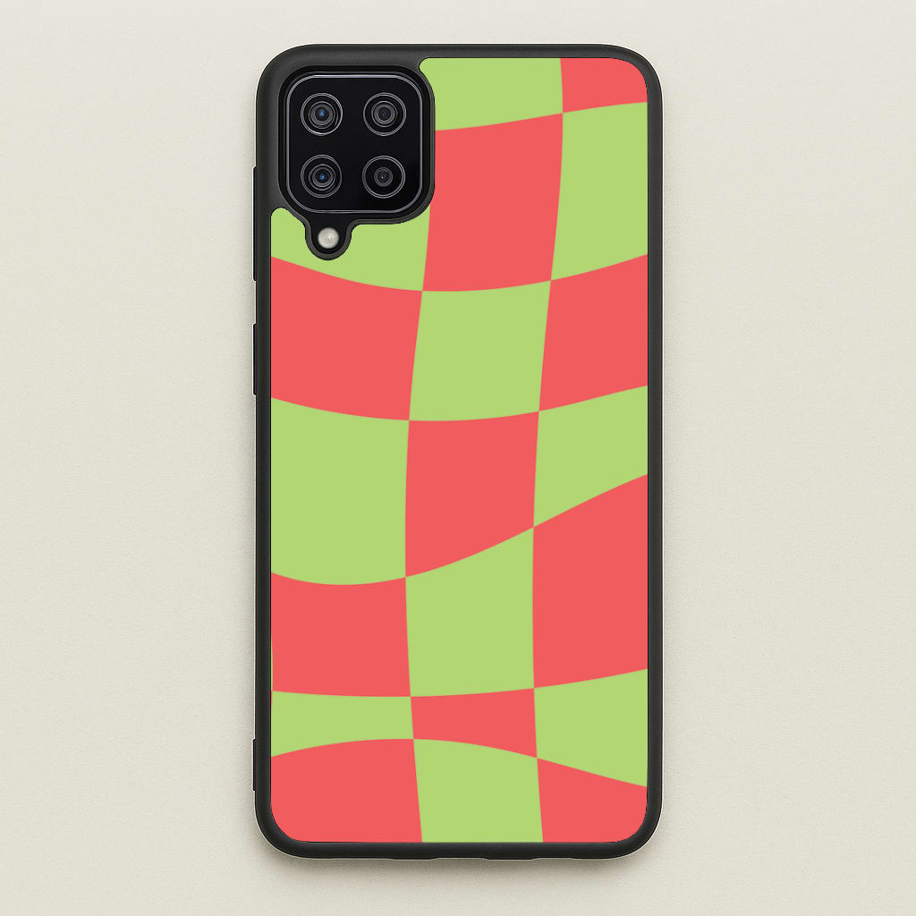 Abstract Red And Green Christmas Pattern Galaxy A12 Case