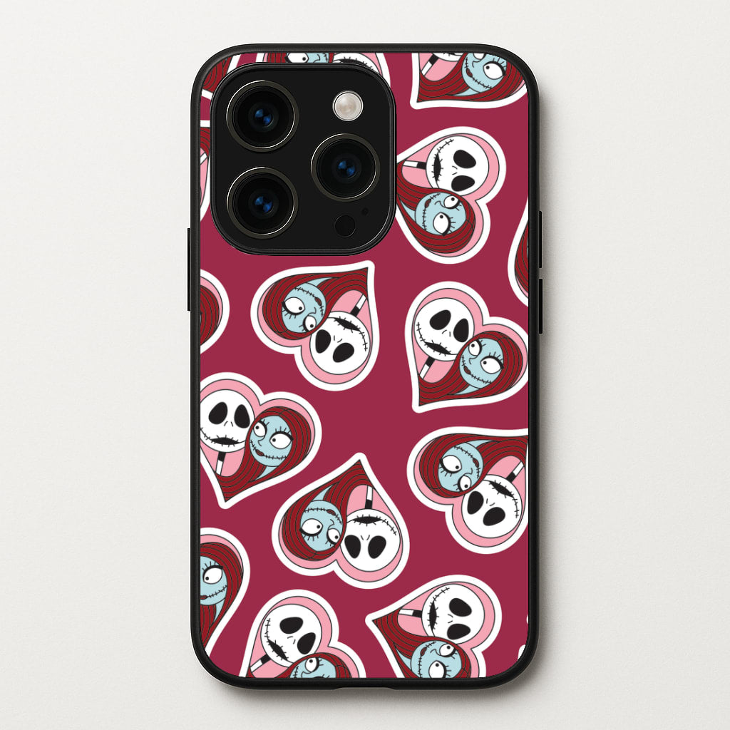 J And S Heart Pattern iPhone 14 Pro Case