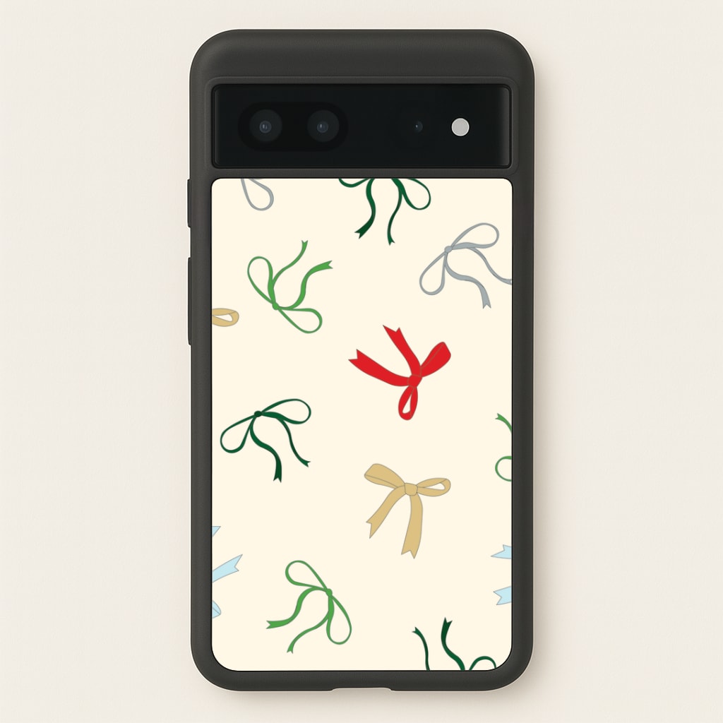 Coquette Christmas Bows Pattern Google Pixel 7 Case