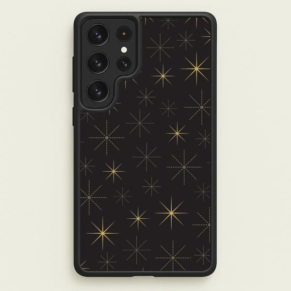 Christmas Gold Stars Pattern Galaxy S22 Ultra Case
