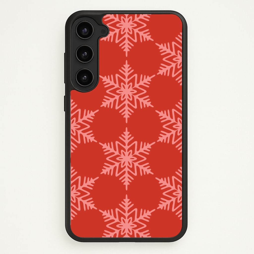 Red Giant Snowflakes Christmas Pattern Galaxy S23 Plus Case