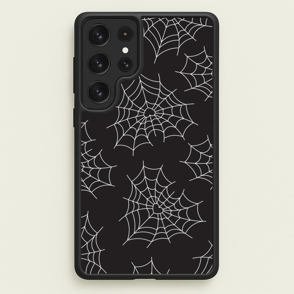 Spiderweb Hearts Pattern Galaxy S22 Ultra Case