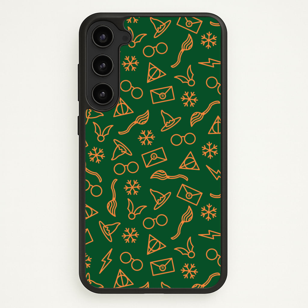 Christmas Wizard Icons Pattern Galaxy S23 Plus Case