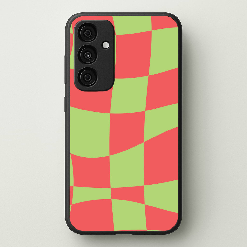 Abstract Red And Green Christmas Pattern Galaxy A55 Case
