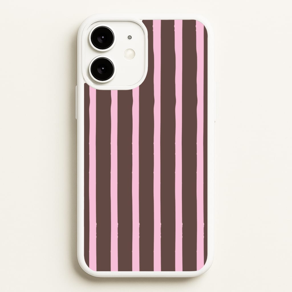 Chocolate & Strawberry Stripes iPhone 11 Case