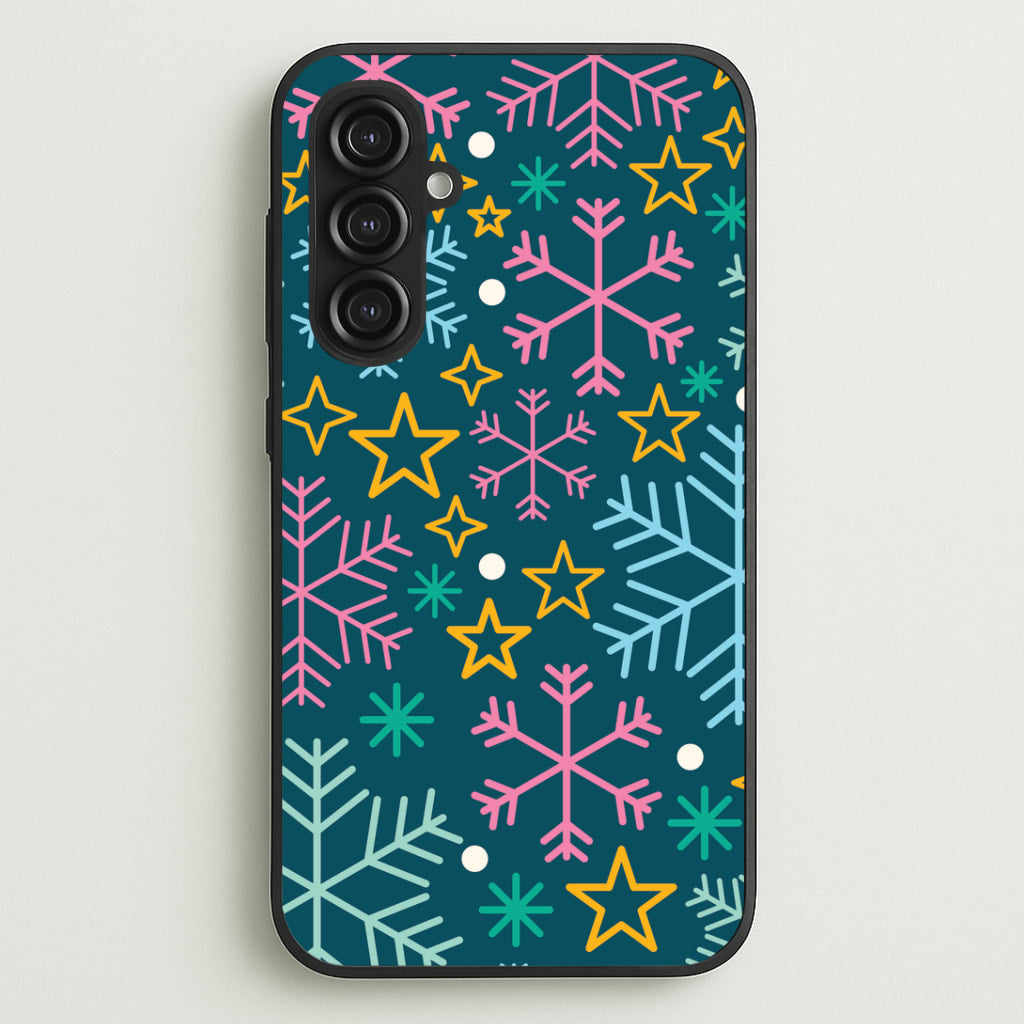 Colourful Christmas Symbols Pattern Galaxy S23FE Case