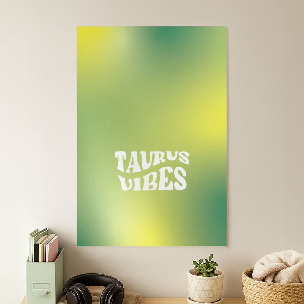 Taurus Vibes Gradient Zodiac Poster
