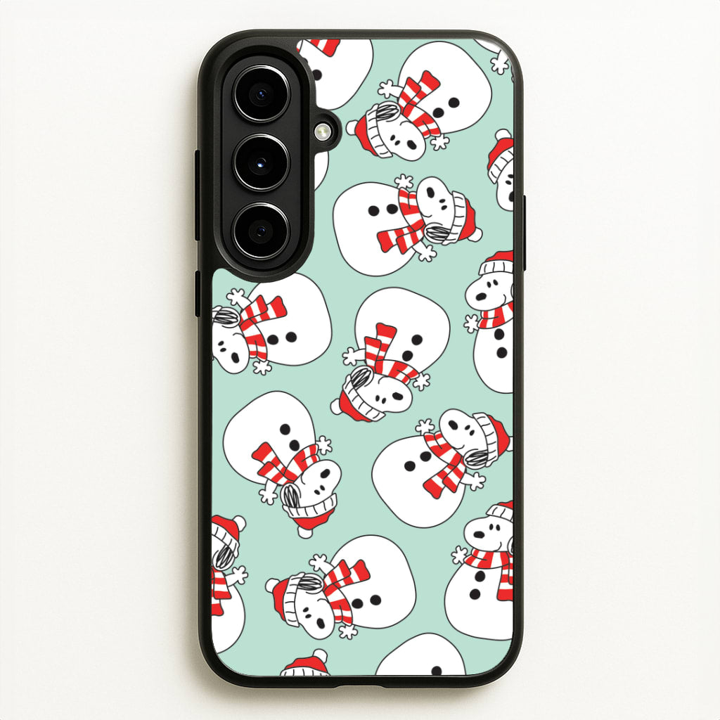 Cartoon Beagle Snowman Pattern Galaxy A56 Case