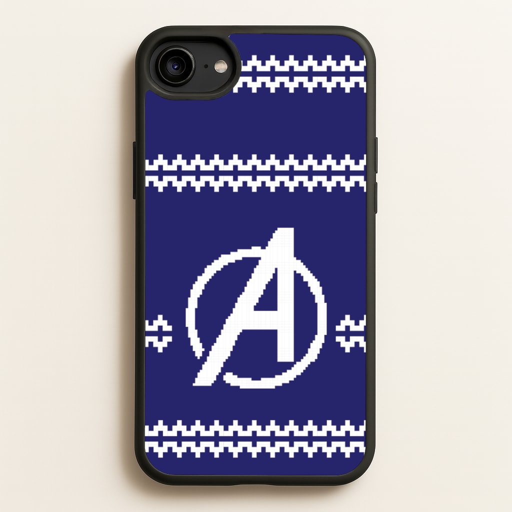 Superhero Team Blue Christmas Jumper iPhone 6 / 7 / 8 / SE Case