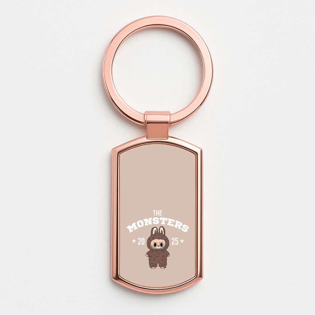 Cute Monster 2025 Biege Rose Gold Keyring
