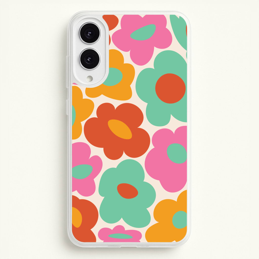 Abstract Trippy Retro Flowers Galaxy S25 Edge Case