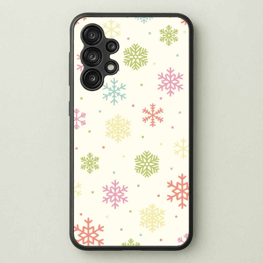 Pastel Snowflakes Pattern Galaxy A13 Case