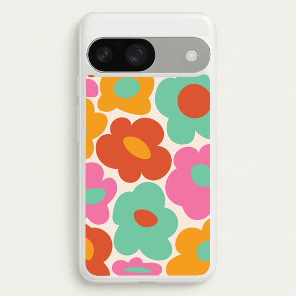 Abstract Trippy Retro Flowers Google Pixel 9 / 9 Pro Case