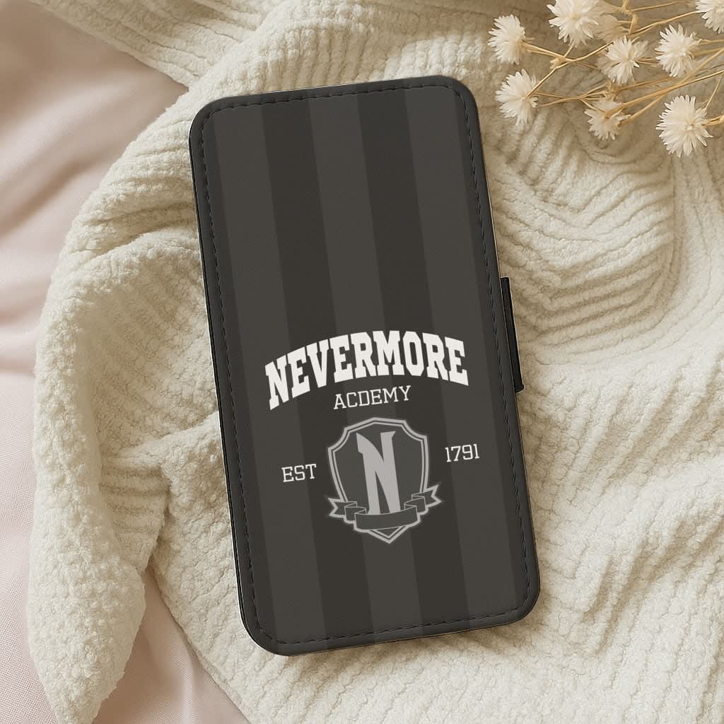 Addams Academy Gray Leather Phone Case