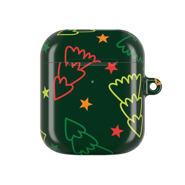 Colourful Christmas Tree Outlines Pattern AirPods case — AirPods 1