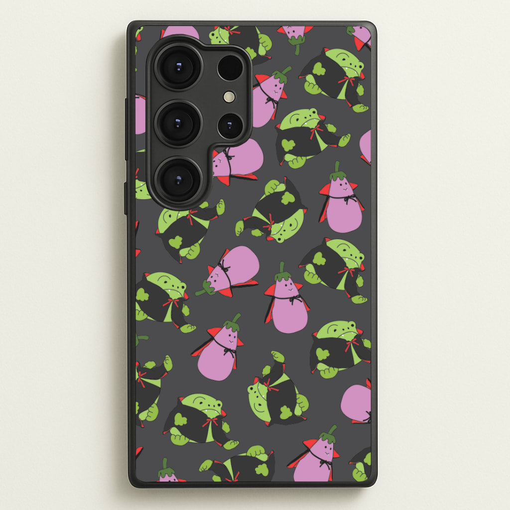 Vampire Frogs And Vegetables Pattern - Halloween Galaxy S25 Ultra Case