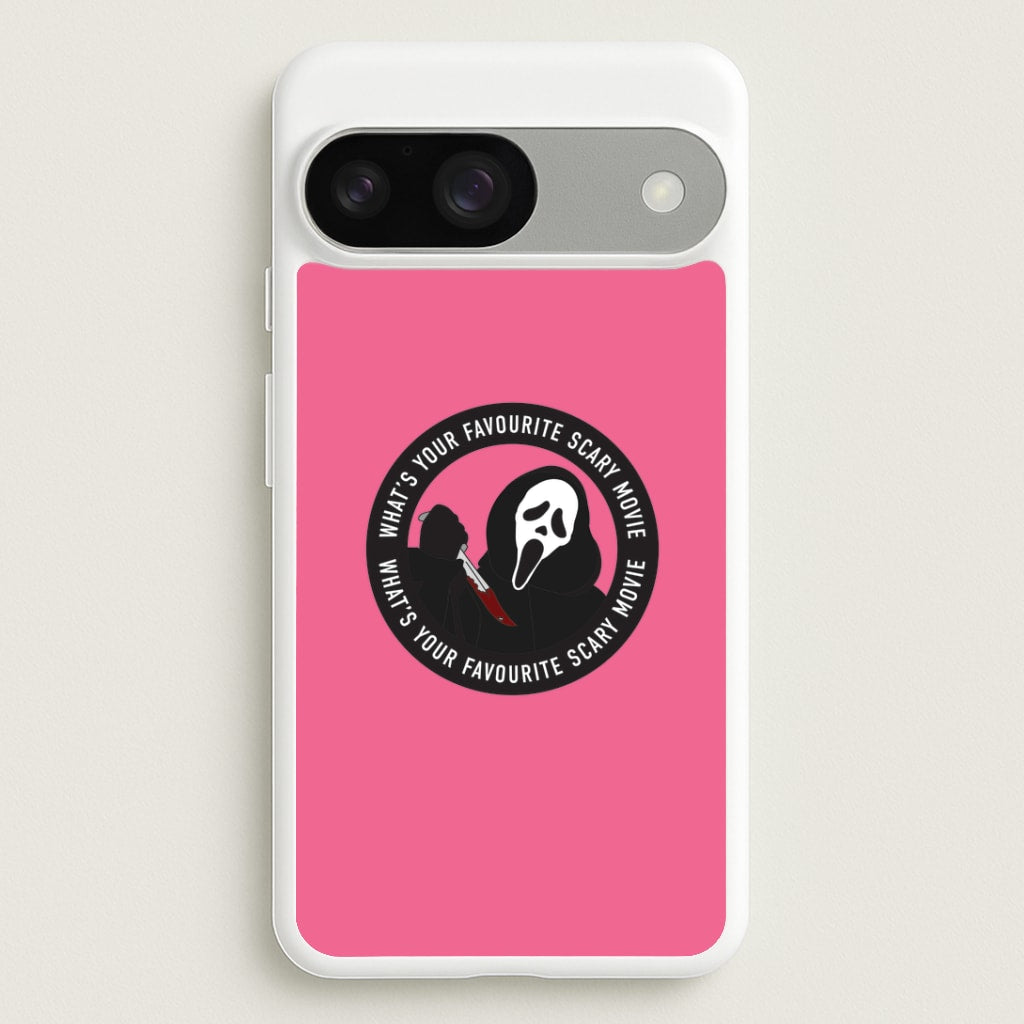 What's Your Favourite Scary Movie Badge Google Pixel 9 / 9 Pro Case