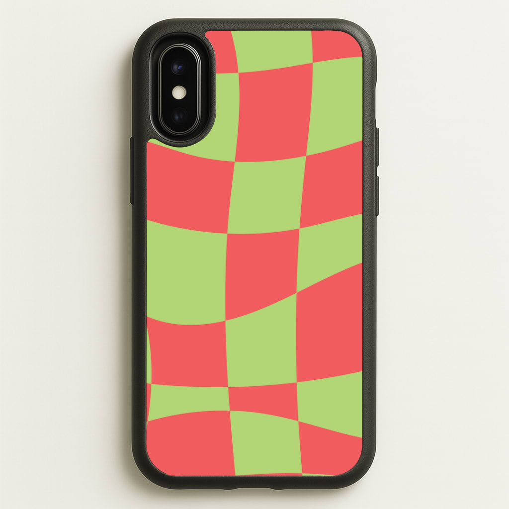 Abstract Red And Green Christmas Pattern iPhone X / XS Case