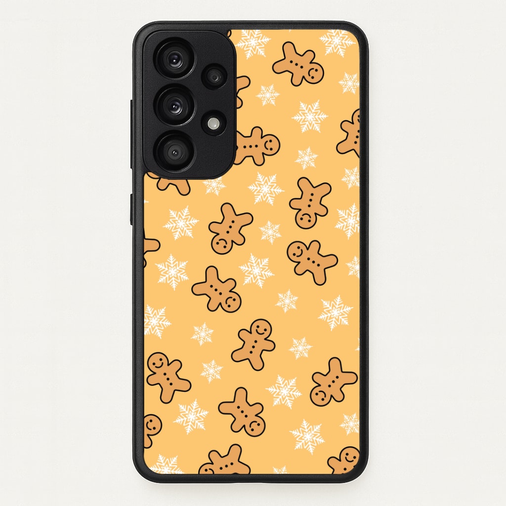 Cute Gingerbread And Snowflakes Pattern Galaxy A53 Case