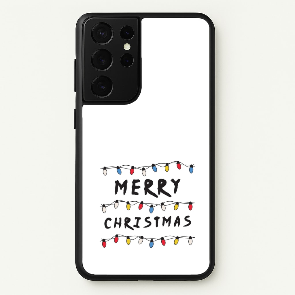 Merry Christmas String Lights Galaxy S21 Ultra Case