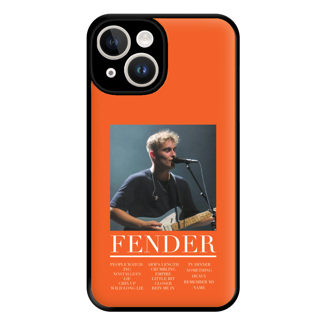 Fender Orange Song List iPhone 14 Case