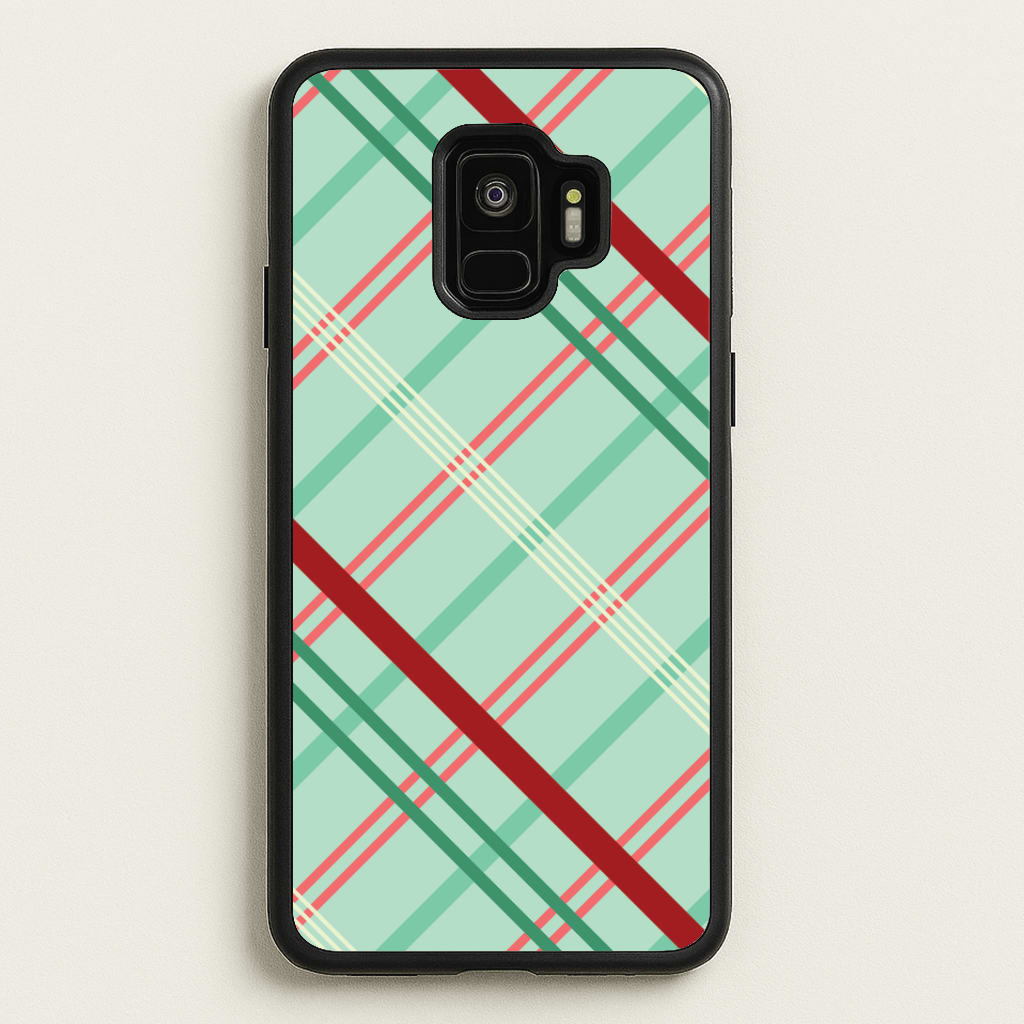 Pastel Tartan Christmas Pattern Galaxy S9 Case