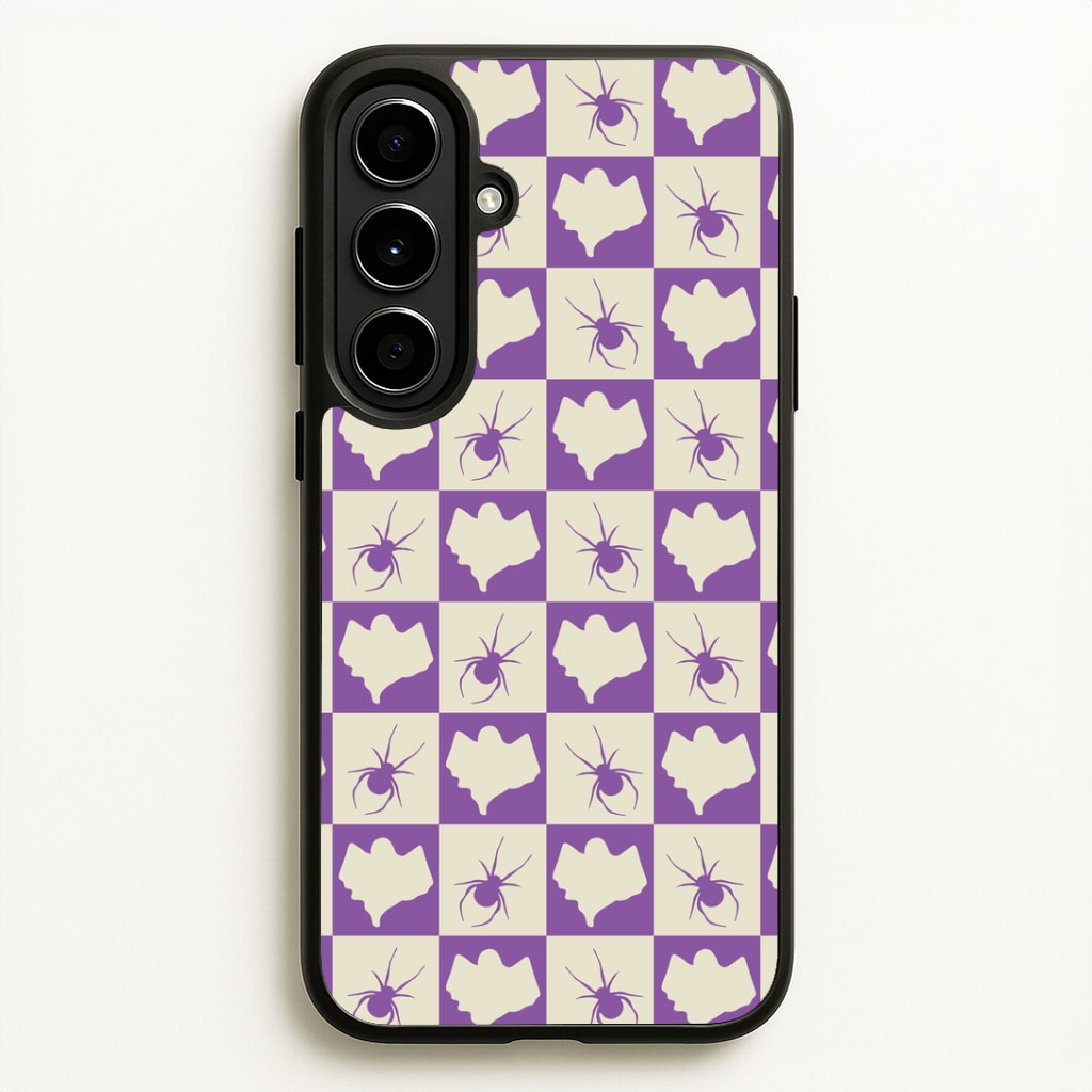Spiders And Ghosts Checkered Pattern I Galaxy A56 Case