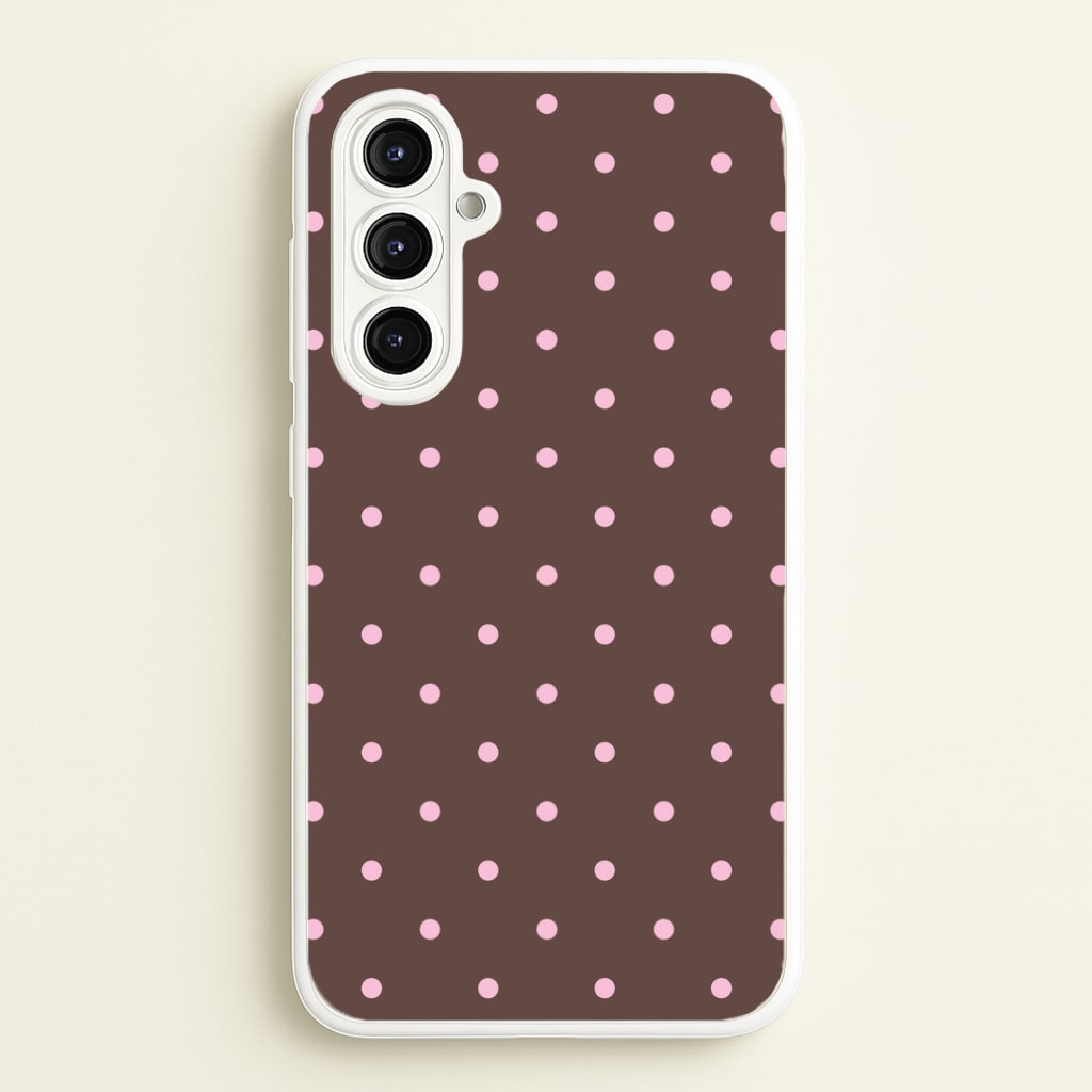 Chocolate & Strawberry Polka Dots Galaxy A16 Case