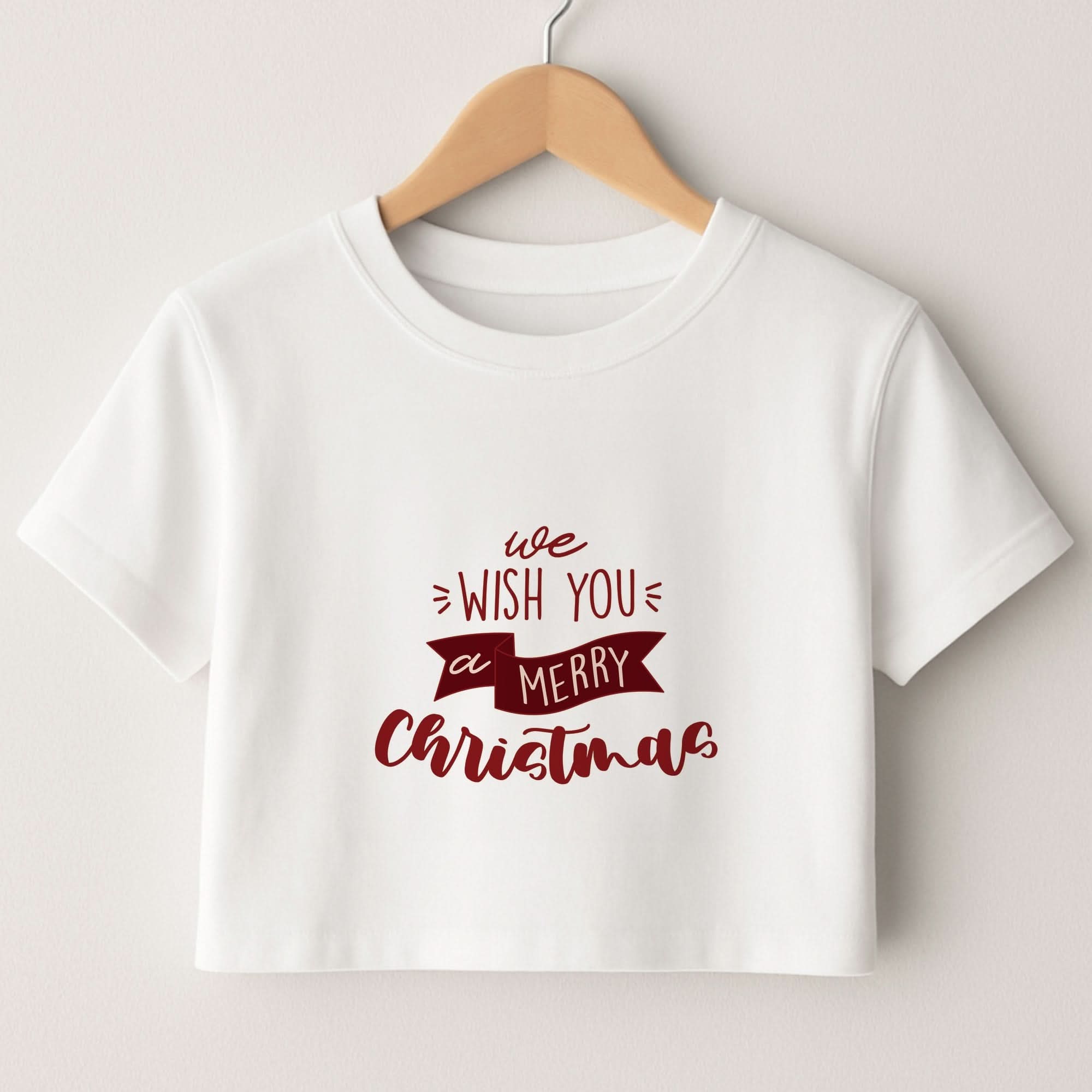 We Wish You A Merry Christmas Quote Crop top