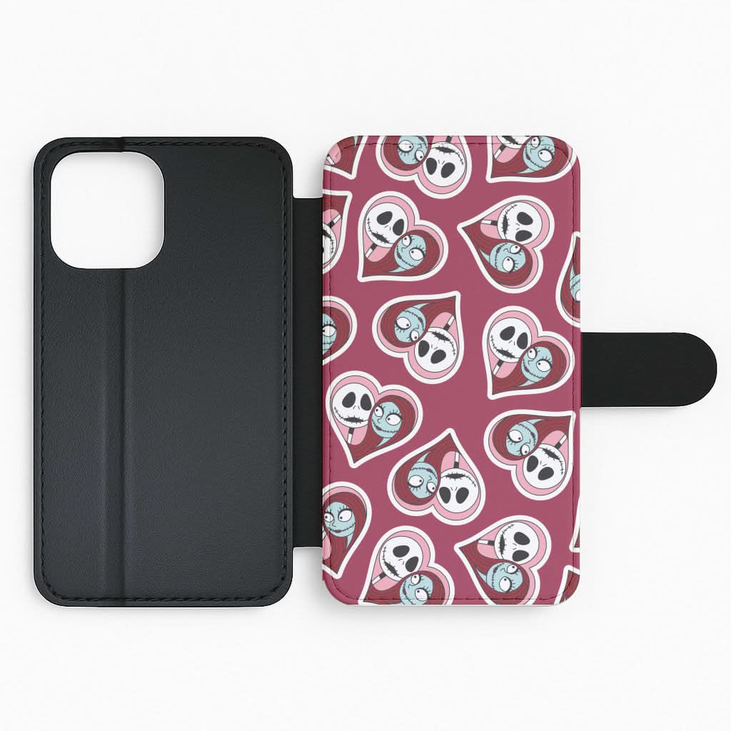 J And S Heart Pattern Flip Phone Case