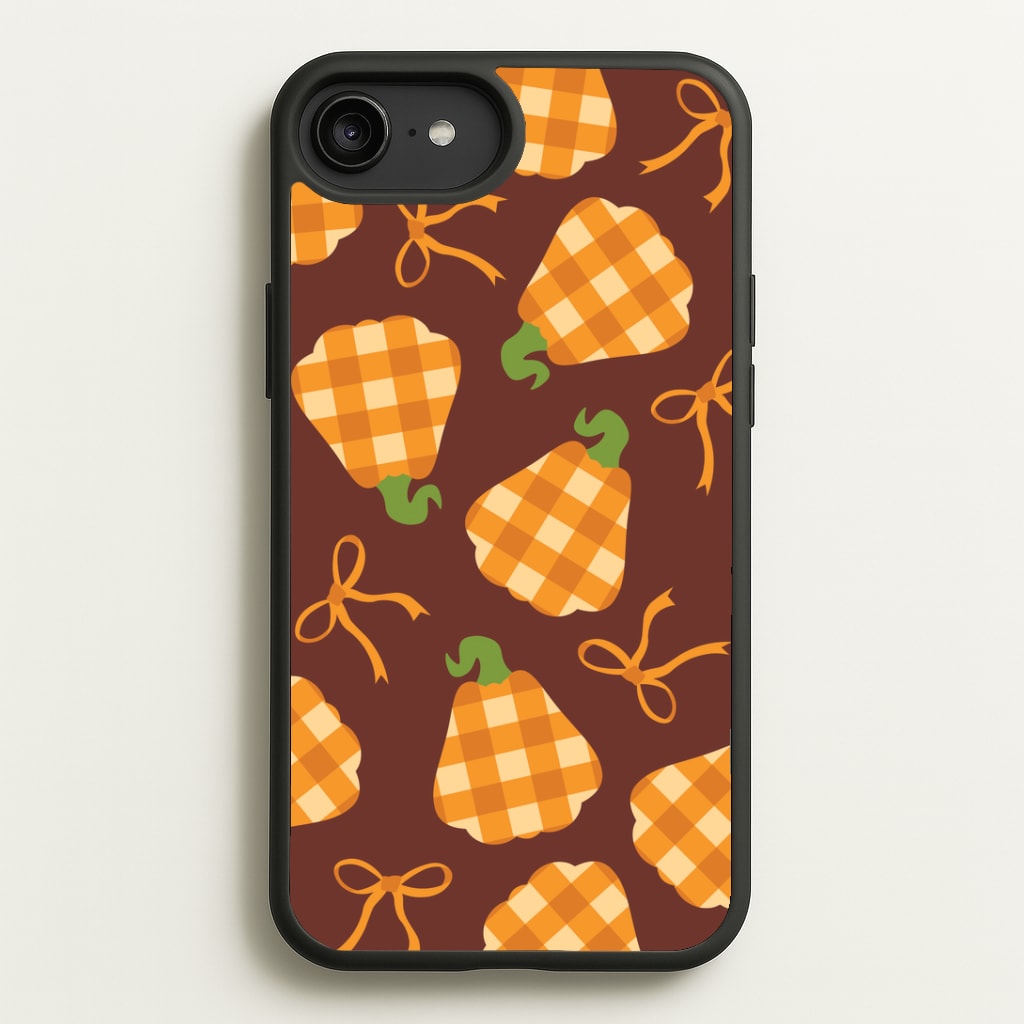 Tartan Pumpkins And Bows Pattern iPhone 6 Plus / 7 Plus / 8 Plus Case