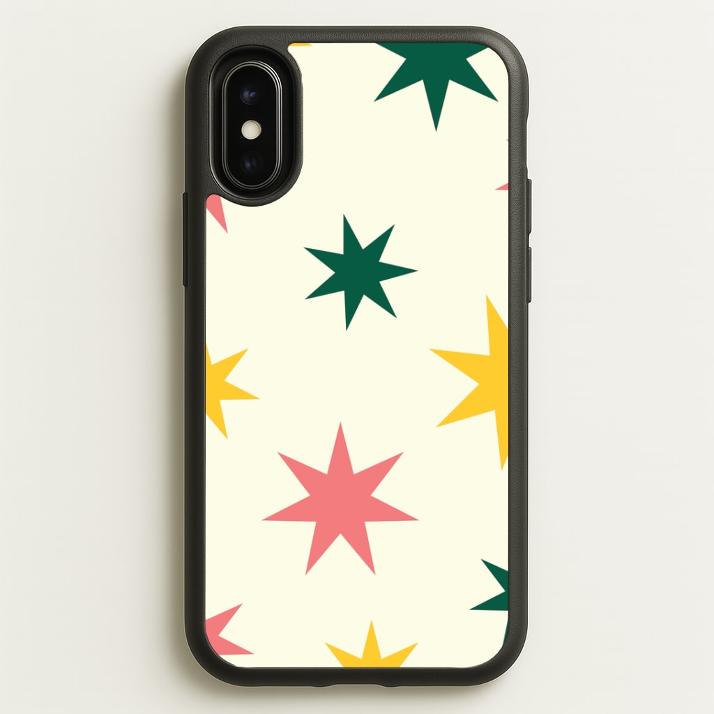 Colourful Christmas Stars Pattern iPhone X / XS Case